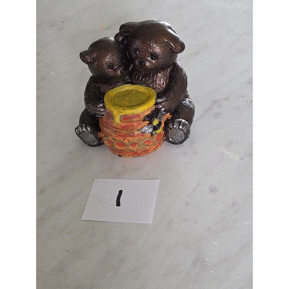 Handmade Resin‎ Mommy And Baby Bear Figurine